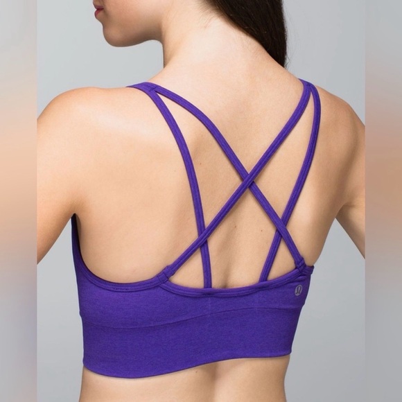 Lululemon seamlessly plunge purple sports bra racer back s small - Picture 6 of 6